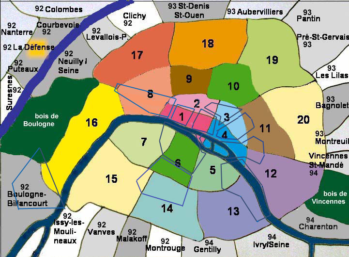 carte de paris et sa banlieue