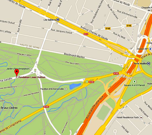 fondation louis vuitton plan map