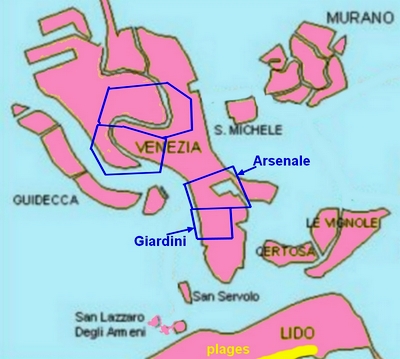 Venise Venezia plan map
