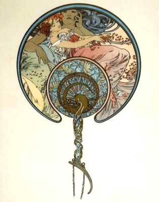 Alphonse Mucha éventail